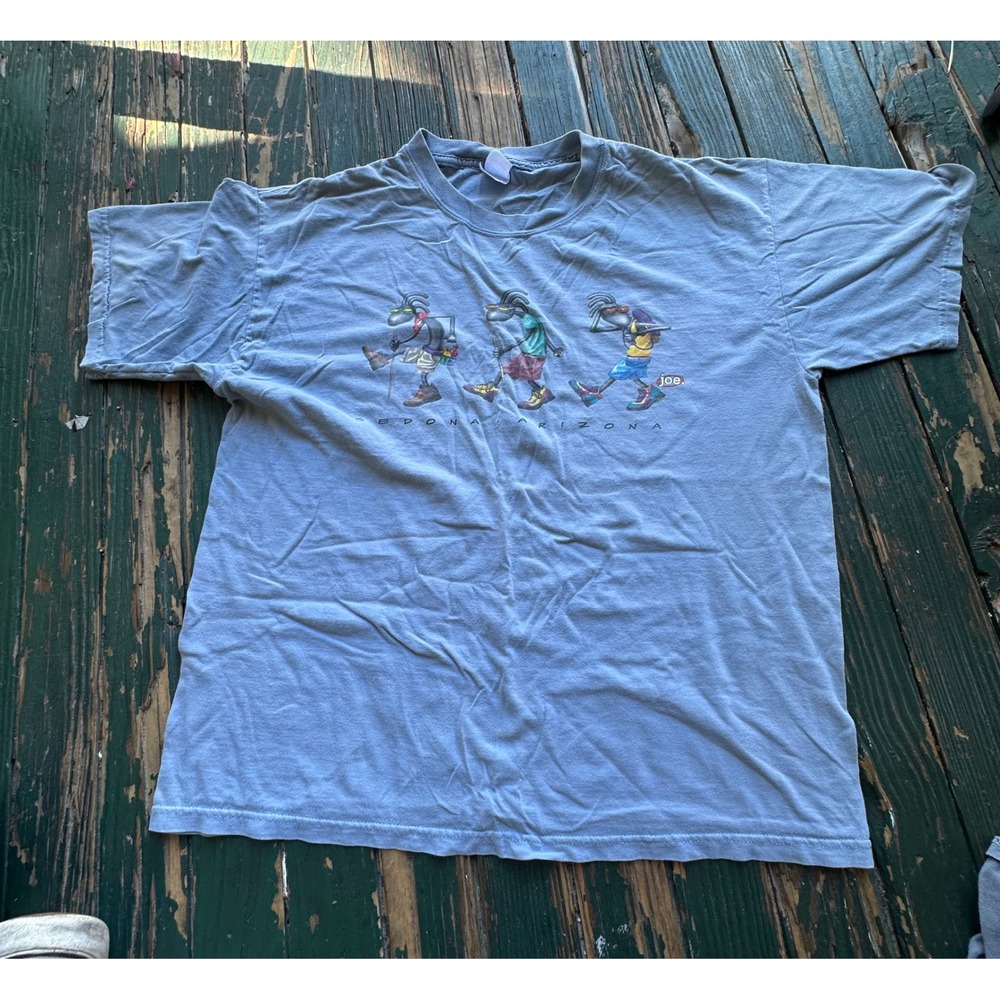 Gildan Ultra Cotton Sedona Arizona Hiking Graphic T-Shirt Blue XL A3832